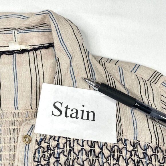 Anthropologie Floreat Norfolk Striped Embroidered Blouse - Picture 5 of 10